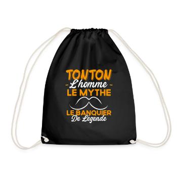 Tonton Le Banquier De Légende Cadeau Humour - Sac de sport léger - noir - Devant