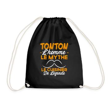 Tonton Le Cuisinier Légende Cadeau Cuisine Humour - Sac de sport léger - noir - Devant