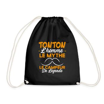 Tonton Le Campeur De Légende Cadeau Camping Humour - Sac de sport léger - noir - Devant
