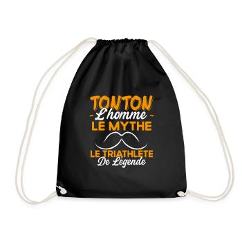 Tonton Le Triathlète Cadeau Triathlon Humour - Sac de sport léger - noir - Devant