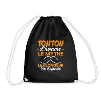 Tonton Plongeur De Légende Cadeau Plongée Humour - Sac de sport léger - noir - Devant