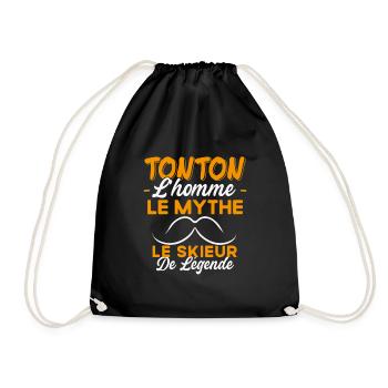 Tonton Le Skieur De Légende Cadeau Ski Humour - Sac de sport léger - noir - Devant