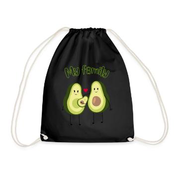 Avocado Family - Drawstring Bag - black - Front