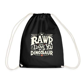 Dinosaurier Humor Valentinstag Lustige Sätze - Turnbeutel - Schwarz - Vorne