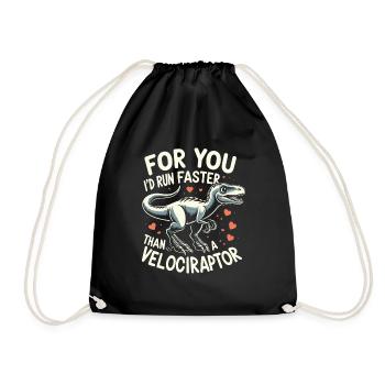 Vélociraptor Humour St Valentin Cadeau Dinosaure - Sac de sport léger - noir - Devant