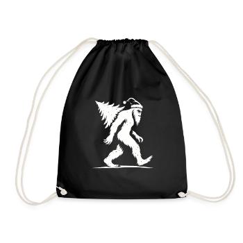 Bigfoot Weihnachtsbaum Geschenk Humor - Turnbeutel - Schwarz - Vorne