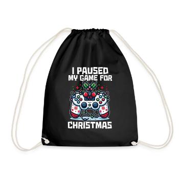 Game on Break for Christmas Gift Humor Geek - Drawstring Bag - black - Front