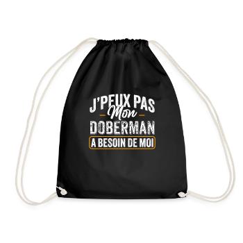 J'Peux Pas Mon Doberman A Besoin De Moi - Sac de sport léger - noir - Devant