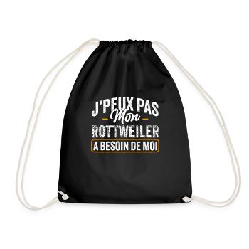 J'Peux Pas Mon Rottweiler A Besoin De Moi - Sac de sport léger - noir - Devant