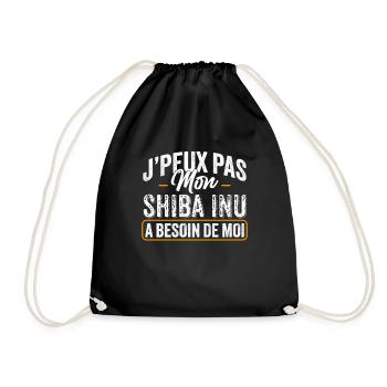 J'Peux Pas Mon Shiba Inu A Besoin De Moi - Sac de sport léger - noir - Devant