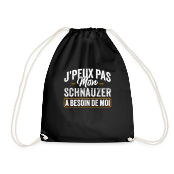 J'Peux Pas Mon Schnauzer A Besoin De Moi - Sac de sport léger - noir - Devant