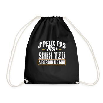 J'Peux Pas Mon Shih Tzu A Besoin De Moi - Sac de sport léger - noir - Devant