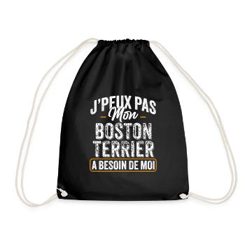 J'Peux Pas Mon Boston Terrier A Besoin De Moi - Sac de sport léger - noir - Devant