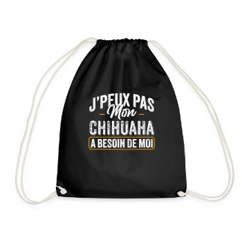 J'Peux Pas Mon Chihuahua A Besoin De Moi - Sac de sport léger - noir - Devant