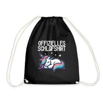Einhorn Offizielles Schlafshirt für Langschläfer - Turnbeutel - Schwarz - Vorne