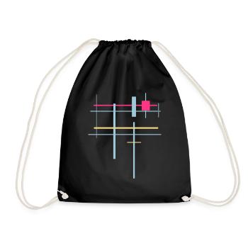 Background Minimal Vector Abstract - Drawstring Bag - black - Front