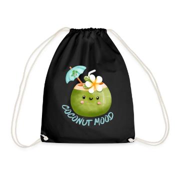 Kokosnuss Coconut Mood Urlaubsmodus - Turnbeutel - Schwarz - Vorne