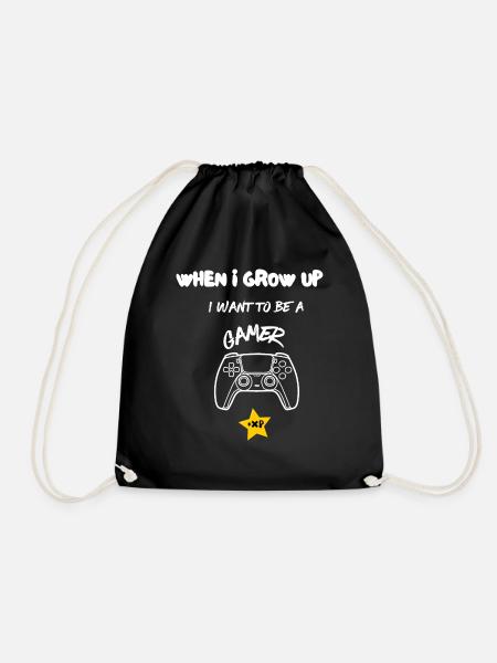 Gamer - When I grow up, I want to be a Gamer - Turnbeutel - Schwarz