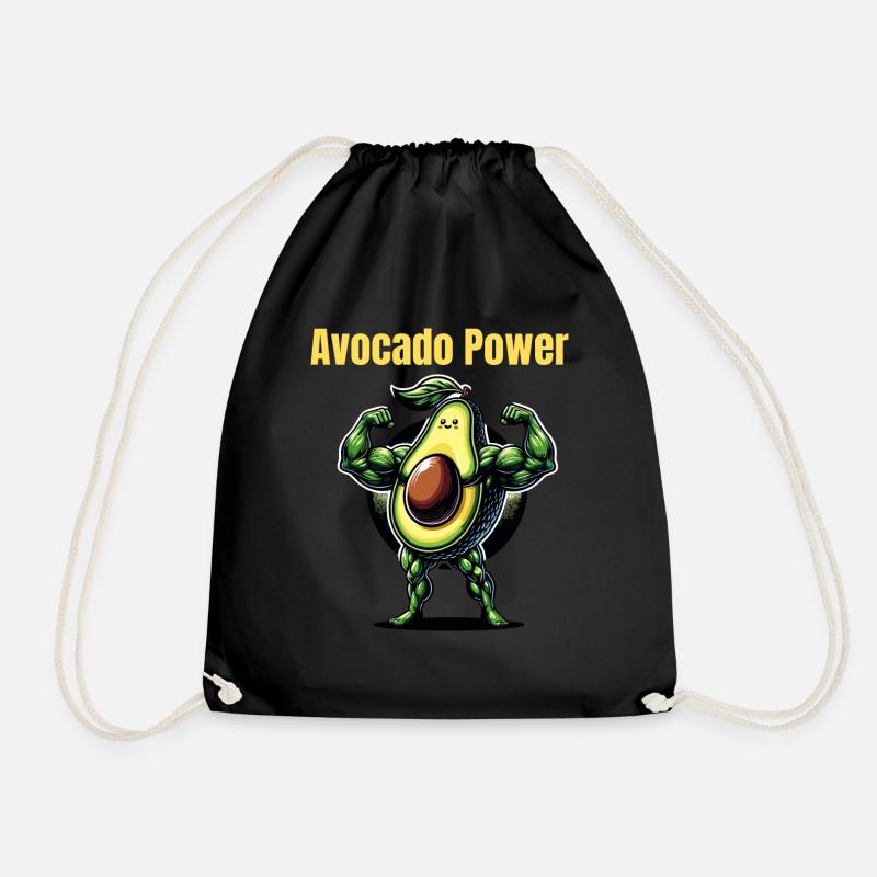 Avocado Power - Drawstring Bag - black