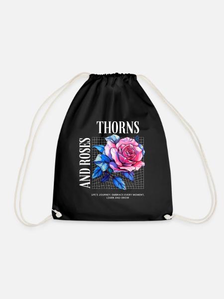 Thorns and Roses - Rosen Blume - Turnbeutel - Schwarz