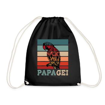 Papa Papagei Vater und Sohn Kartoffel Geschenk - Turnbeutel - Schwarz - Vorne