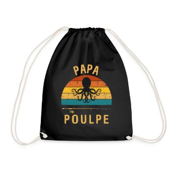 Papa poulpe canne à pêche 1 - Sac de sport léger - noir - Devant