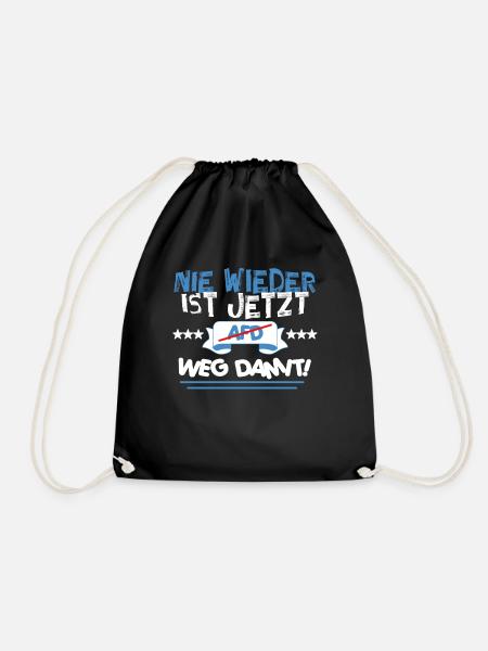 AfD stoppen gegen rechts Demokratie verteidigen - Turnbeutel - Schwarz