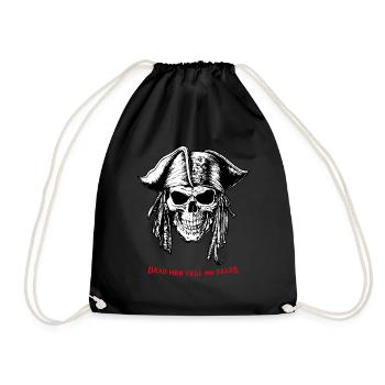 Pirate Skull 07 2024 B Zeichenfläche 1 Kopie - Turnbeutel - Schwarz - Vorne