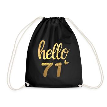 Hello 71 gold - Drawstring Bag - black - Front