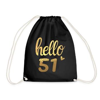 Hello 51 Gold - Drawstring Bag - black - Front