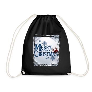 Joyeux Noël neige Noël Noël Vacances Père Noël - Sac de sport léger - noir - Devant