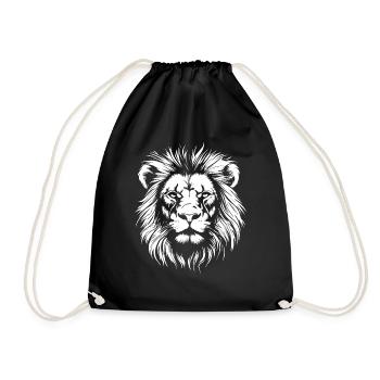 Lion - Drawstring Bag - black - Front