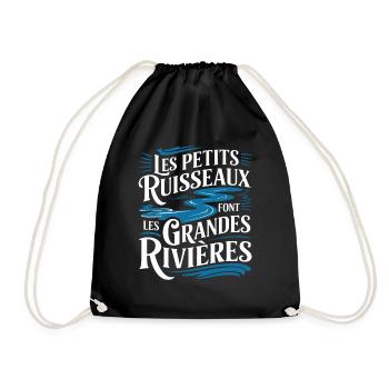 Les petits ruisseaux font les grandes rivières" - Sac de sport léger - noir - Devant