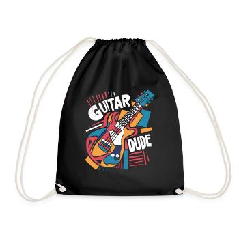 Guitar Dude - Musik für Gitarrenfans - Turnbeutel - Schwarz - Vorne