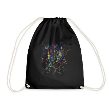 abstract - Drawstring Bag - black - Front