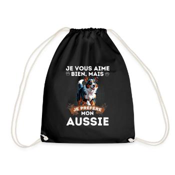 BERGER AUSTRALIEN AUSSIE CHIEN DOUX - Sac de sport léger - noir - Devant