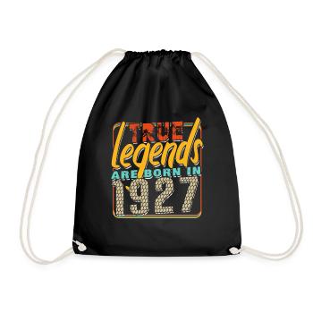 True legends are born in 1927 Vintage Birthday - Drawstring Bag - black - Front
