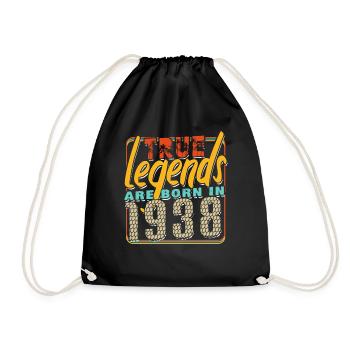 True legends are born in 1938 Vintage Birthday - Drawstring Bag - black - Front