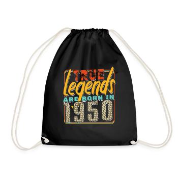 Wahre Legenden werden 1950 geboren Vintage Geburtstag - Turnbeutel - Schwarz - Vorne