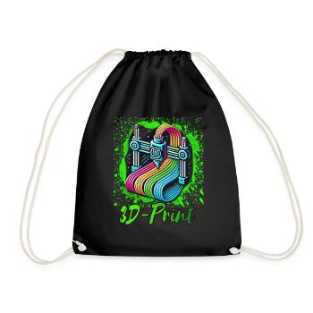 3D Print - Drawstring Bag - black - Front
