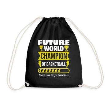 World Champion in Basketball - Sports, Gift - Drawstring Bag - black - Front