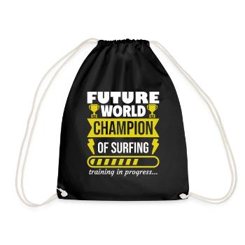 Future World Champion in Surfing,Sports,Gift - Drawstring Bag - black - Front