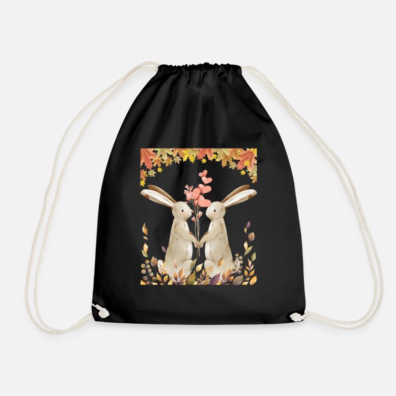 Happy Easter - Drawstring Bag - black