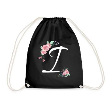 Lettre i fleurs - Sac de sport léger - noir - Devant