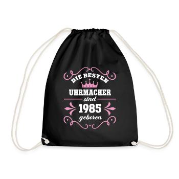 Uhrmacherin Geburtstag Geb 1985 Juwelier Kollegin - Turnbeutel - Schwarz - Vorne