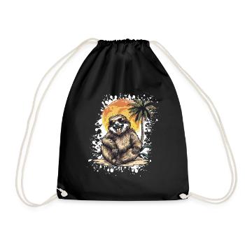 Sloth Summer Holiday - Drawstring Bag - black - Front