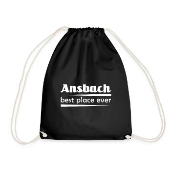Ansbach - Stadt best place ever - Turnbeutel - Schwarz - Vorne