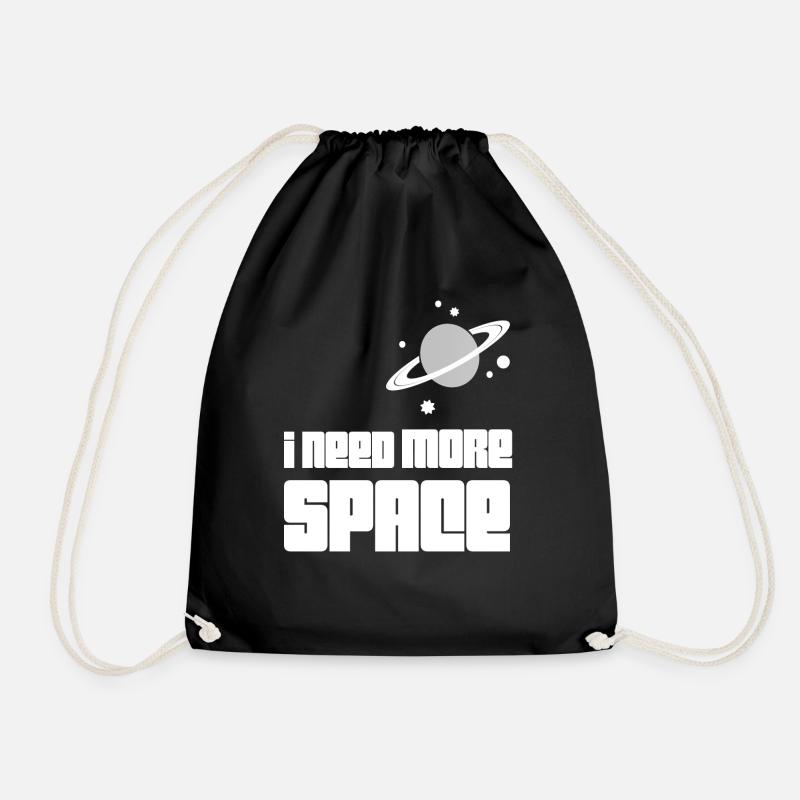 I need more space / gift idea - Drawstring Bag - black