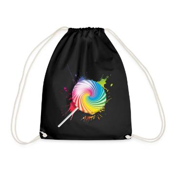 Lollipop - Drawstring Bag - black - Front