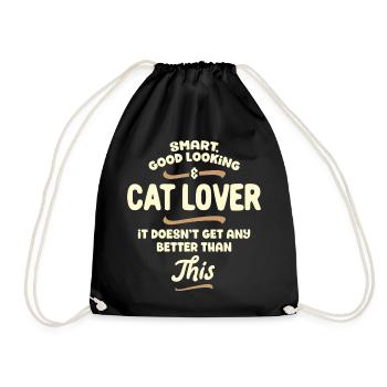 Intelligent, amants beau et chat ... - Sac de sport léger - noir - Devant